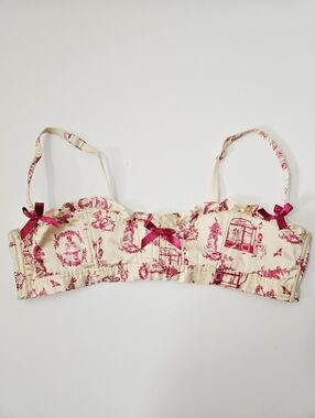 Agent Provocateur Marilyn Bandeau Bra Size L 100% Silk Romantic Pin Up Victorian